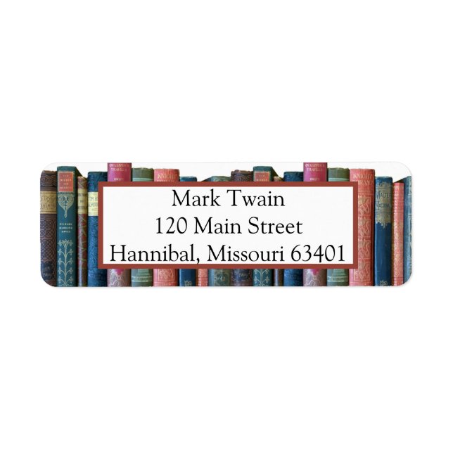 Etiqueta Lindos livros antigos, livros rochosos (Frente)