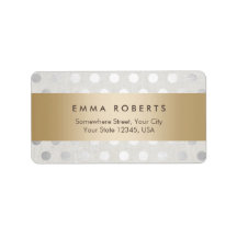 Linen moderno e Dourado de Bolinhas prateadas com 