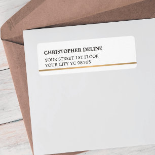 Etiqueta Linha de cobre do falso branco simples elegante
