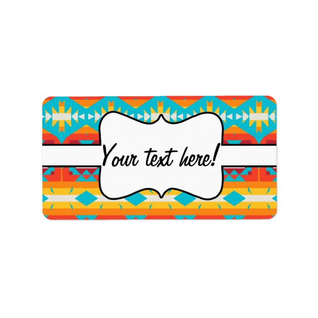 Etiqueta Linhas de formas tribais (Frente)