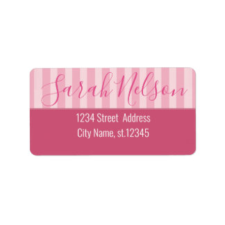 Etiqueta Linhas Rosa Modernas