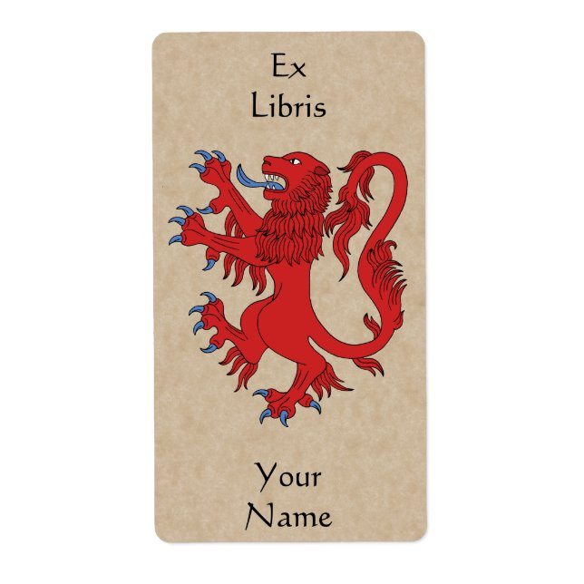 Etiqueta Lion Rampant Gules Bookplate (Frente)