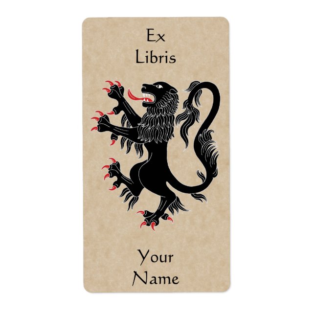 Etiqueta Lion Rampant Sable Bookplate (Frente)