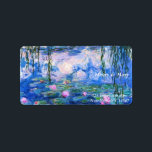 Etiqueta Lírios de água de Monet<br><div class="desc">Lírios de água de Monet. Por favor, visite minha loja para obter design mais interessante e mais opções de cores. => zazzle.com/iwheels*</div>