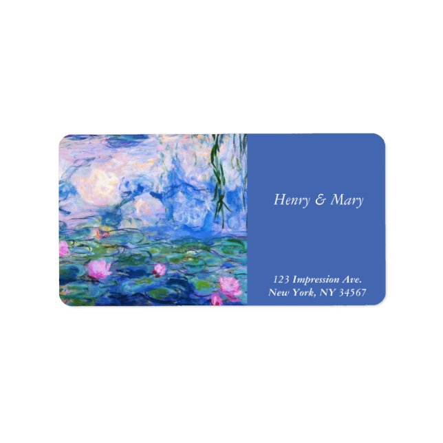 Etiqueta Lírios de água de Monet (Frente)
