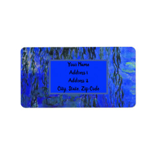 Etiqueta Lírios de água monet e ramificações de salgueiro