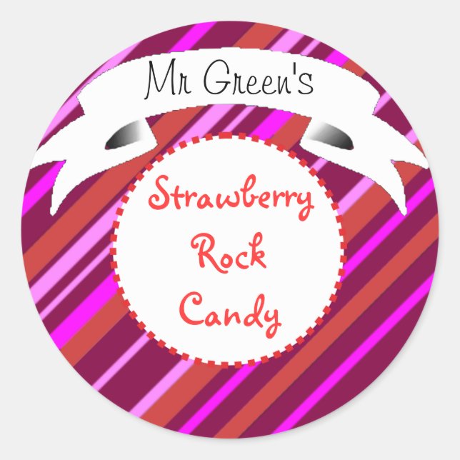 Etiqueta listrada de chocolate de rocha rosa (Frente)