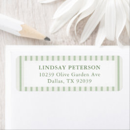 Etiqueta Listras Verde Sage Casamento Clássico