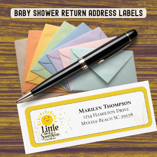 Etiqueta Little Ray of Sunshine Glitter Endereço de Chá de