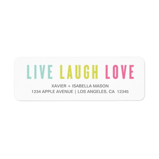 Etiqueta Live Laugh Love (Frente)
