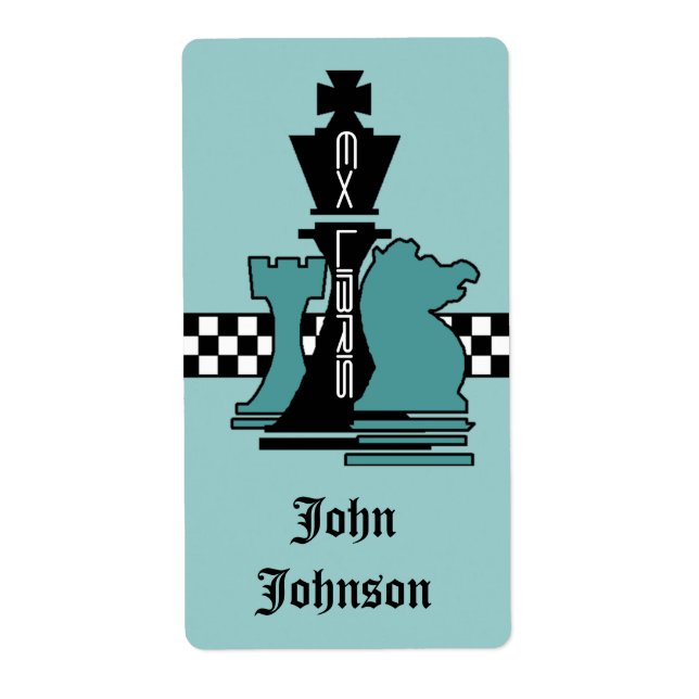 Etiqueta Livrarias Ex Libris Chess Joes Piais King Rook (Frente)