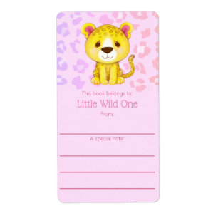 Etiqueta Livro De Leopardo Rosa Menino Pertence À Placa De