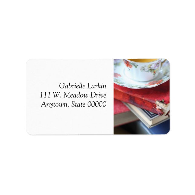 Etiqueta Livros antigos com chá (Frente)