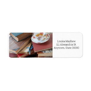 Etiqueta Livros velhos com teacup