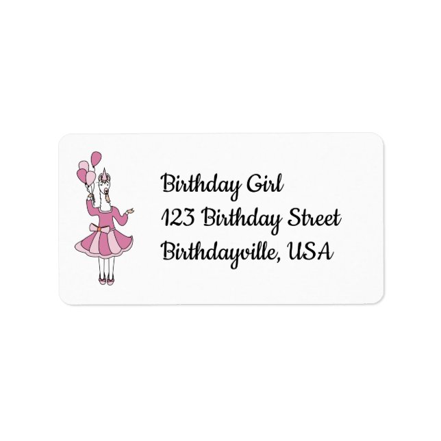 Etiqueta Llama Birthday Girl (Frente)