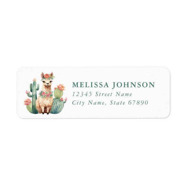 Etiqueta Llama Return Address Label (Frente)