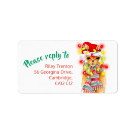 Etiqueta Llama whimsy watercolor , resposta de natal