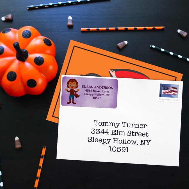 Etiqueta Lobisomem do Figurino do Fusível do Halloween (Criador carregado)