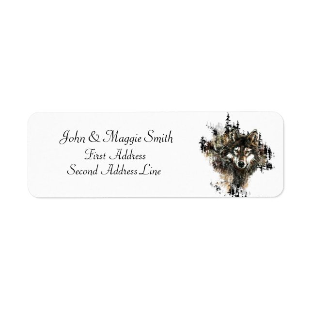 Etiqueta Lobo, Lobos, Animais Selvagens, Natureza Das Monta (Frente)