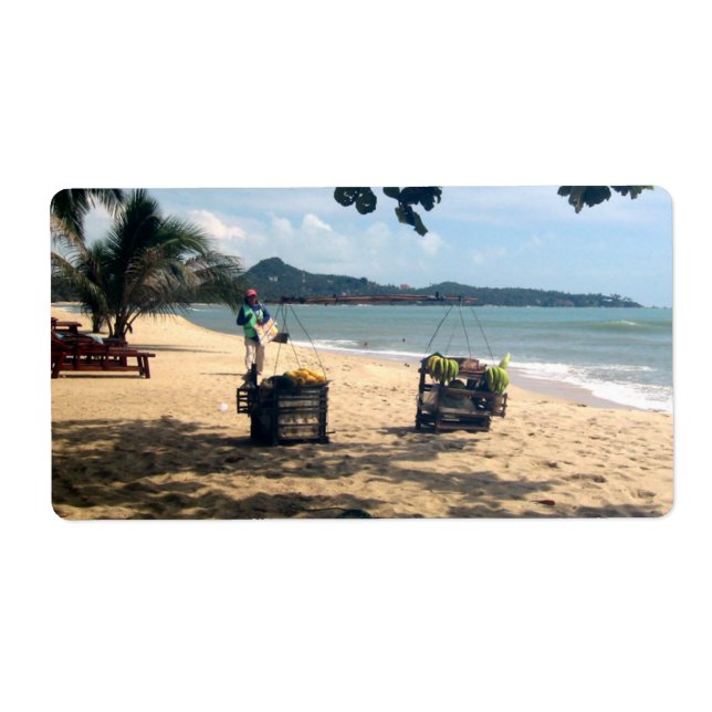 Etiqueta Locais de praia... Lamai Beach, Ilha Koh Samui (Frente)