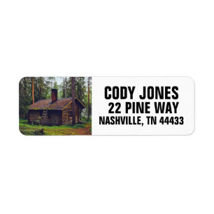 ETIQUETA LOG CABIN IN WOODS RETURN ADDRESS LABELS