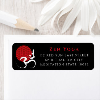 Etiqueta Logotipo animado índio espiritual do Red Sun Om Oh