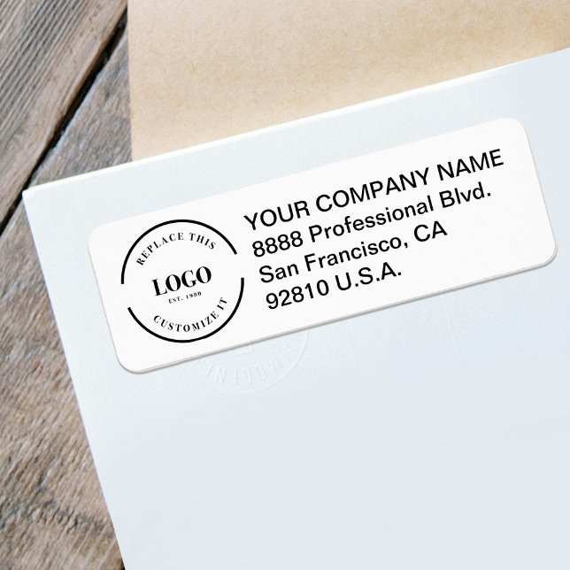 Etiqueta Logótipo comercial aqui Endereço de devolução corp (Customizable business logo return address label. simple and easy to use template.)