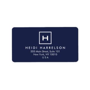 Etiqueta LOGOTIPO da CAIXA com SEU INITIAL/MONOGRAM em AZUL