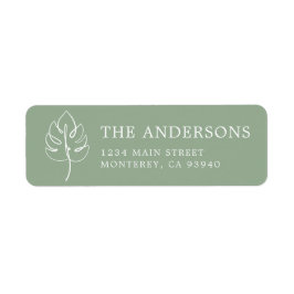 Etiqueta Logotipo de casamento com monograma Monstera perso