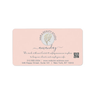 Etiqueta Logotipo de Rosa de Lash do Hairdresser Beauty Stu