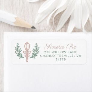 Etiqueta Logotipo de Whisk & Wreath da padaria simples e m