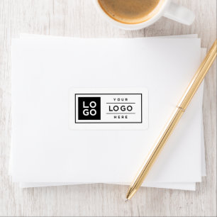 Etiqueta Logotipo Empresarial Personalizado Branco Moderno