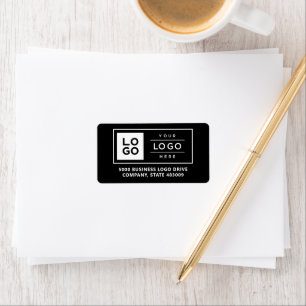 Etiqueta Logotipo Empresarial Personalizado Preto para Envi