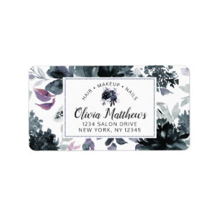 Etiqueta Logotipo floral noturno do costume do marinho da