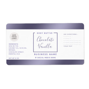 Etiqueta Logotipo simples do cosmético de lavanda branca pa
