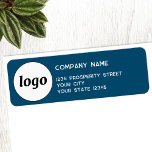 Etiqueta Logotipo simples Endereço de devolução da empresa<br><div class="desc">Adicione seu próprio logotipo e nome e endereço da empresa a este simples,  minimalista e profissional carimbo de endereço de retorno para representar sua marca.</div>