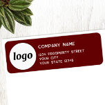 Etiqueta Logotipo simples Endereço de devolução da empresa<br><div class="desc">Adicione seu próprio logotipo e nome e endereço da empresa a este simples,  minimalista e profissional carimbo de endereço de retorno para representar sua marca.</div>