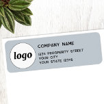 Etiqueta Logotipo simples Pó Blue Endereço de devolução da<br><div class="desc">Adicione o seu próprio logotipo e nome e endereço da empresa a este simples,  minimalista e profissional carimbo de endereço azul de devolução para representar a sua marca.</div>