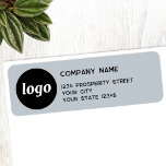 Etiqueta Logotipo simples Pó Blue Endereço de devolução da<br><div class="desc">Adicione o seu próprio logotipo e nome e endereço da empresa a este simples,  minimalista e profissional carimbo de endereço azul de devolução para representar a sua marca.</div>