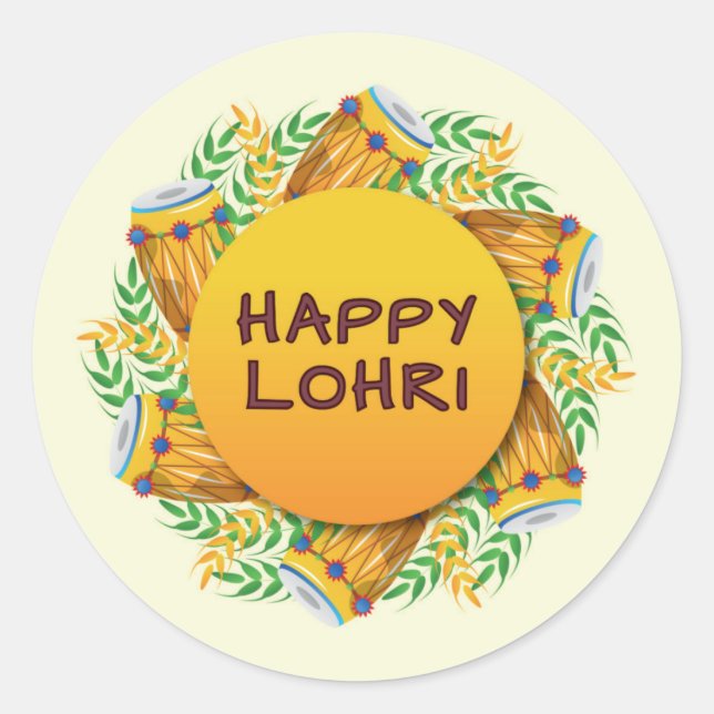 Etiqueta Lohri Round Sticker/ Favor (Frente)