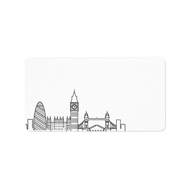 Etiqueta London Stylized Skyline | Rótulo do Vazio (Frente)