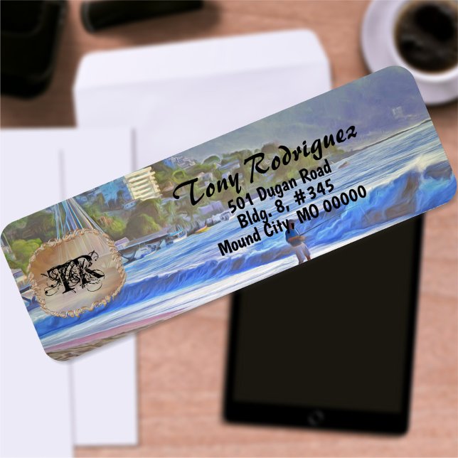 Etiqueta Los Muertos Beach 786 Endereço (Criador carregado)