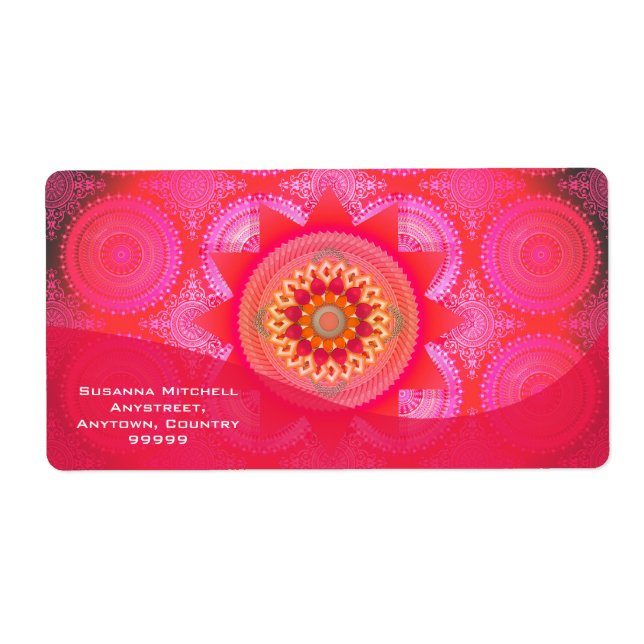 Etiqueta Lotus Bloom PInk Mandala (Frente)