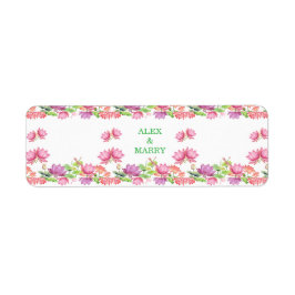 Etiqueta Lótus Floral em Aquarela Rosa Elegante
