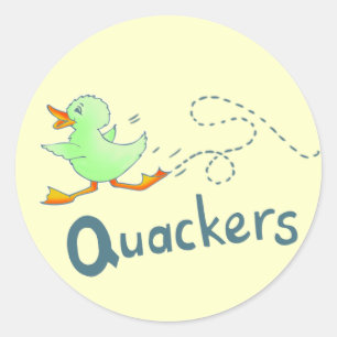 Etiqueta louca do pato do verde dos quackers do