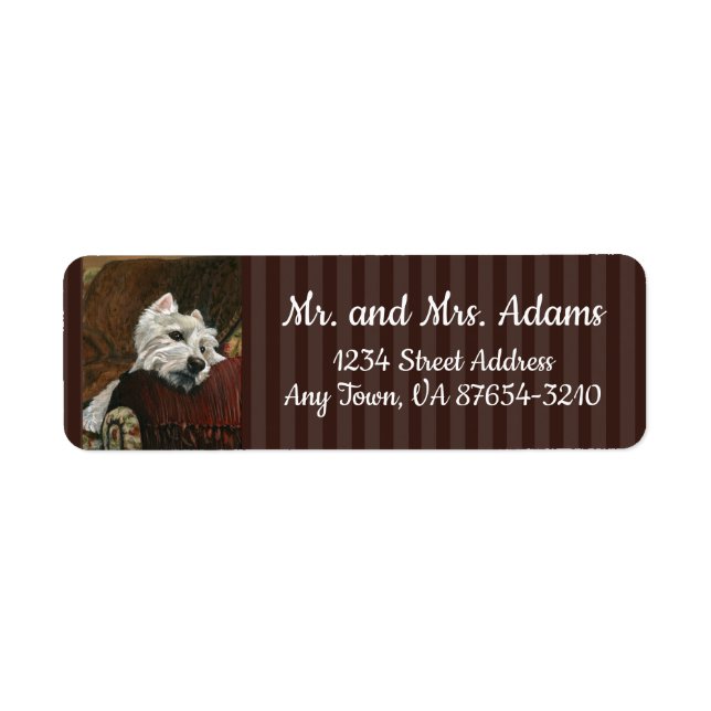 Etiqueta Lounging Westie em Sofa (Frente)