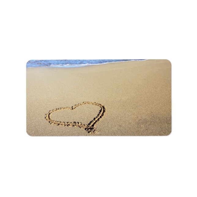 Etiqueta Love Heart Beach (Frente)