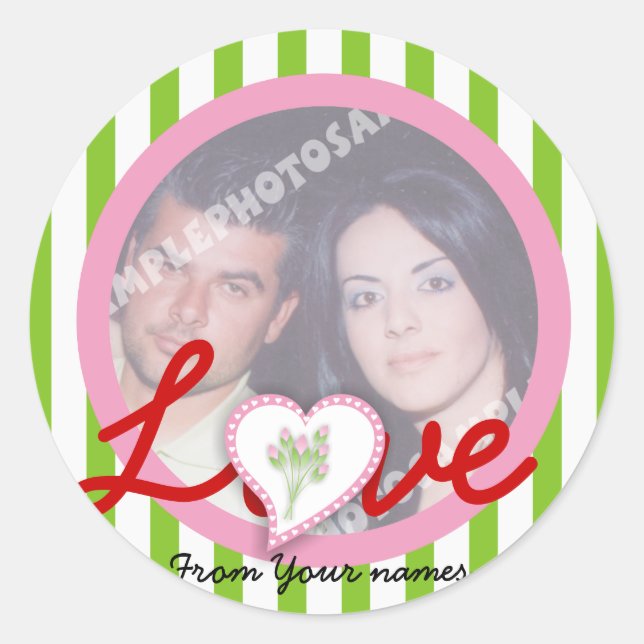 Etiqueta Love Photo Sticker-Gift (Frente)