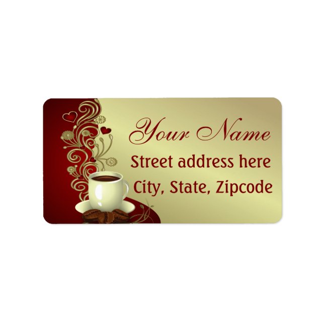 Etiqueta Lover de Café Moderno (Frente)