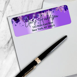 Etiqueta Lúcio Artístico Quic Moderno Glam Roxo Metálico